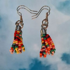 Rainbow beaded earrings